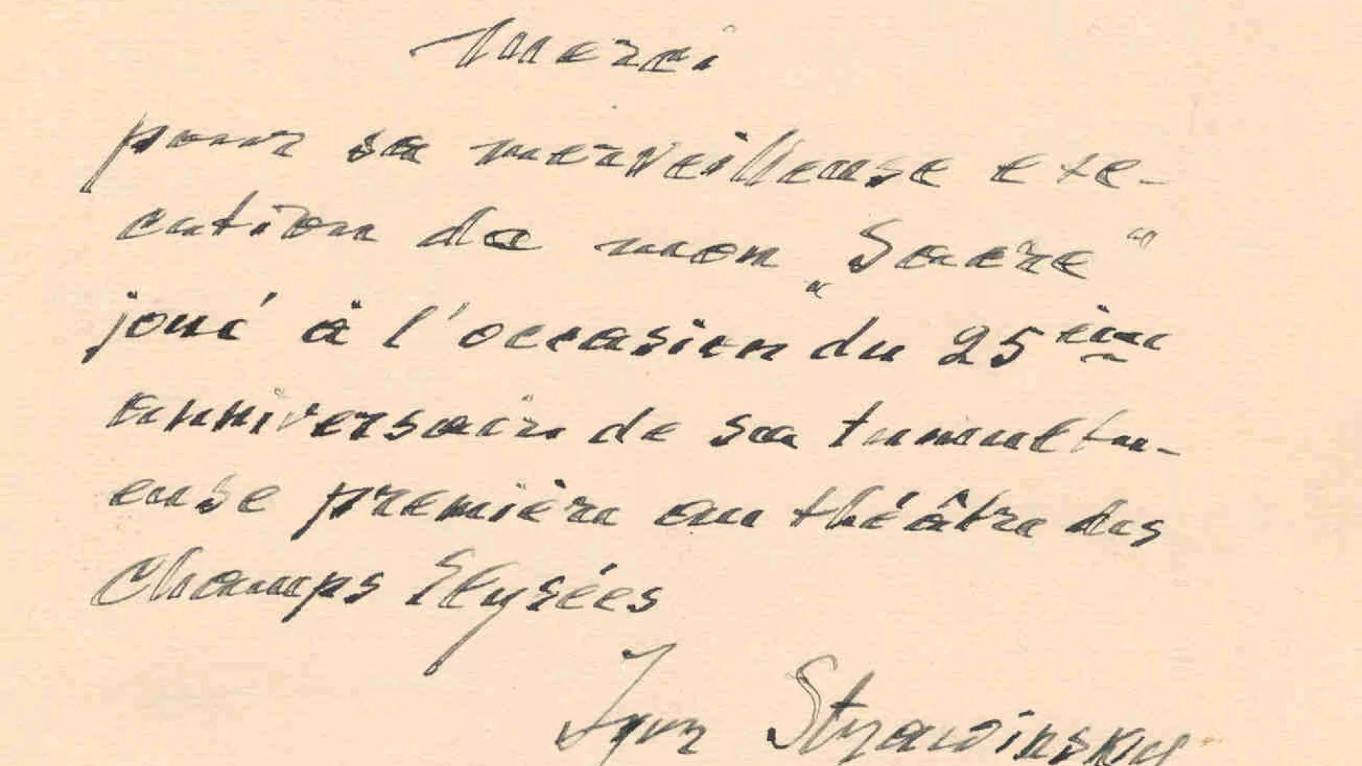 30 mai 1938 Stravinsky 25e anniversaire du Sacre du printemps